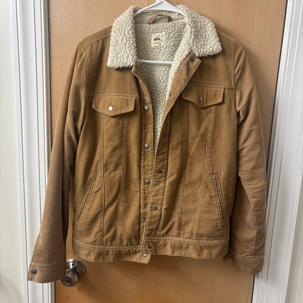 Vans Tan Corduroy Sherpa-Lined Jacket - Size Small